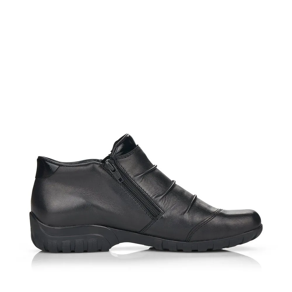 Rieker Ankle Boot BLACK L4671-00 Elastic Gusset and Zip