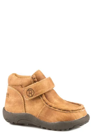 Roper Toddler Unisex Moc Tan Faux Leather Ankle Boots