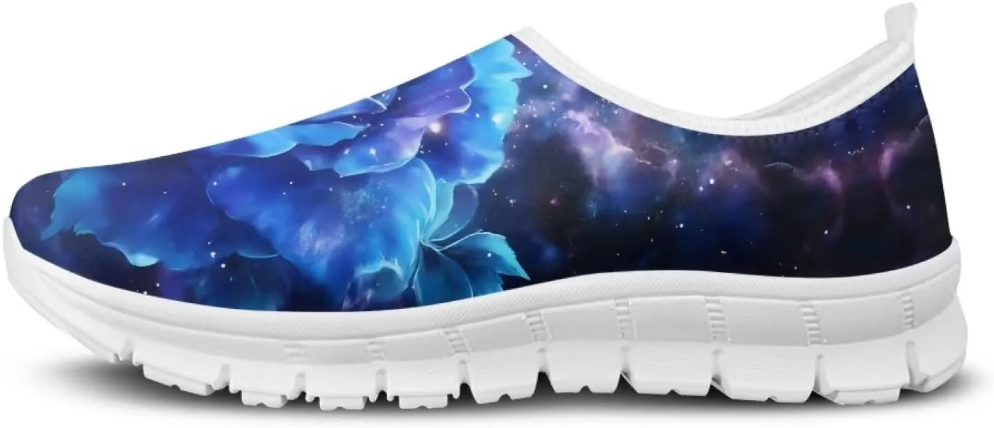 Rose Sneakers for Women Soft Low Top Casual Slip On Sneakers Breathable Non-Slip Athletic Holiday Walking Shoes for Teen Girls US 5.5-11.5