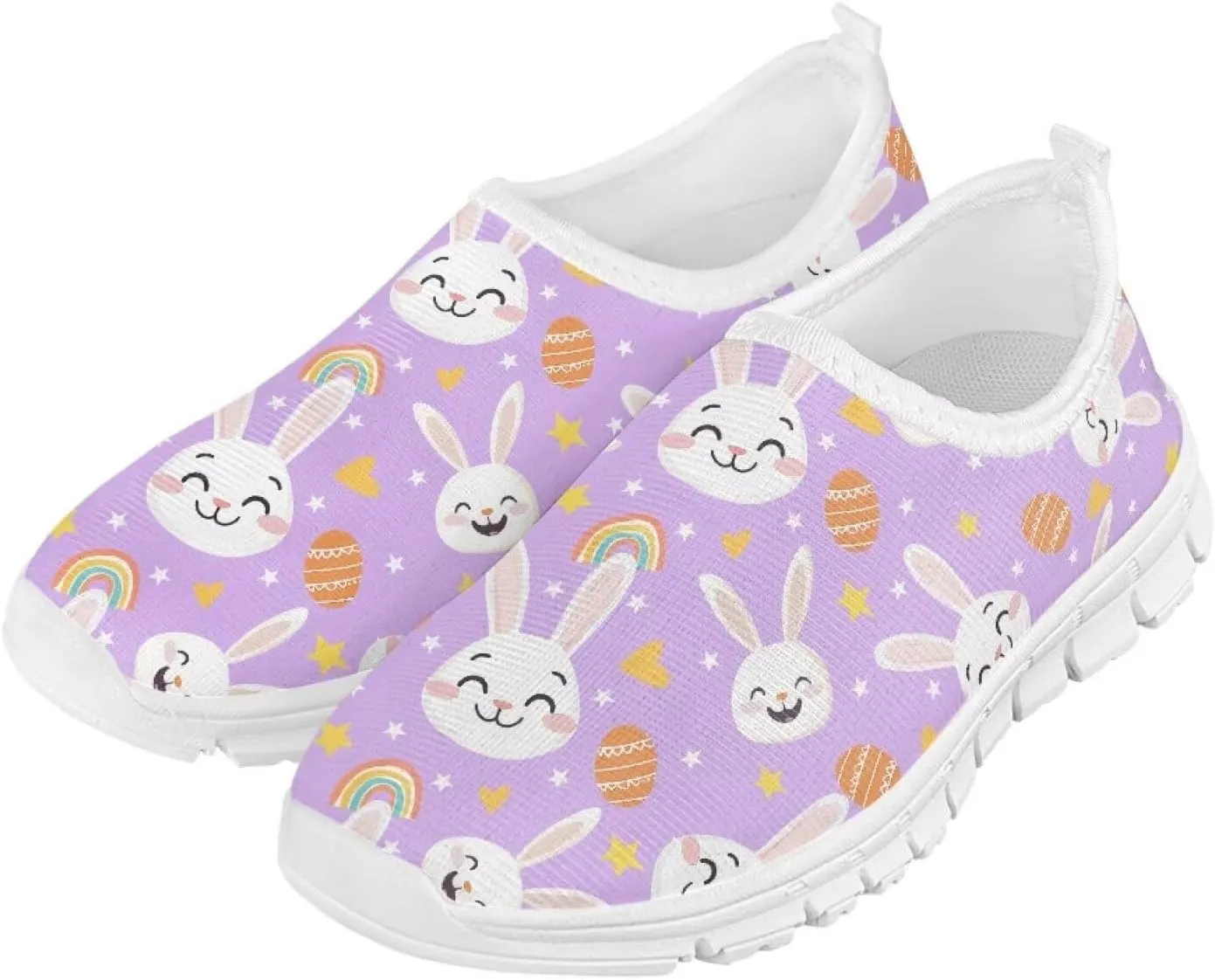 Slip-On Walking Kids Sneakers Casual Loafers Non Slip Shoes Low Top Breathable Mesh Hiking Shoes Boys Girls Black US 11-15