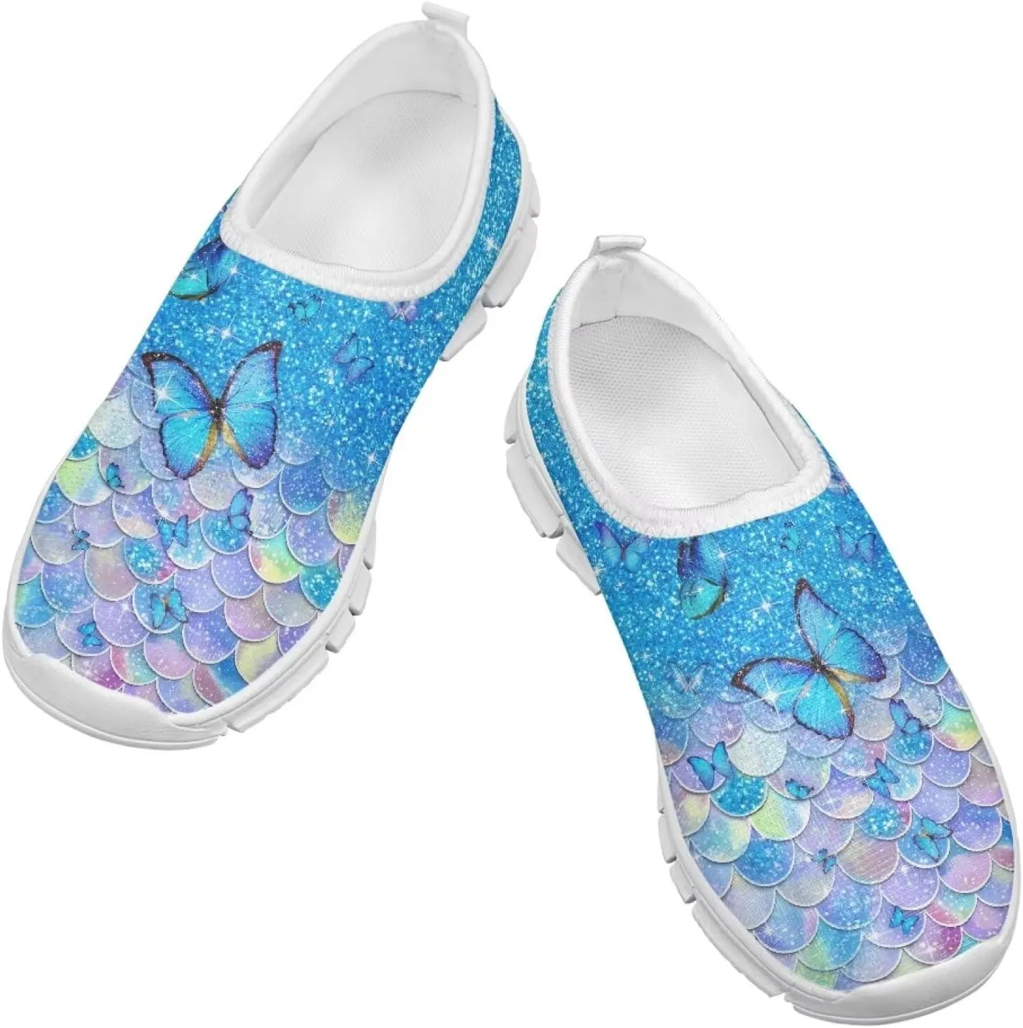 Slip-On Walking Kids Sneakers Casual Loafers Non Slip Shoes Low Top Breathable Mesh Hiking Shoes Boys Girls Black US 11-15