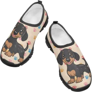 Slip On Walking Kids Sneakers Casual Loafers Non Slip Shoes Low Top Breathable Mesh Hiking Shoes Toddlers Black US 11-15