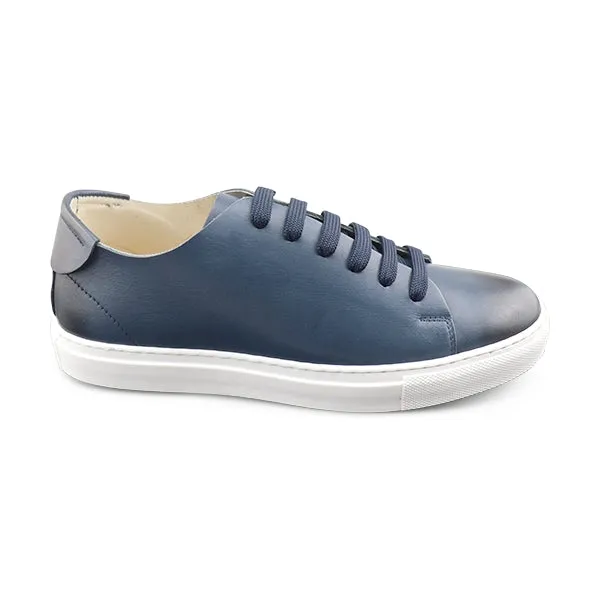 Sneakers blu in pelle
