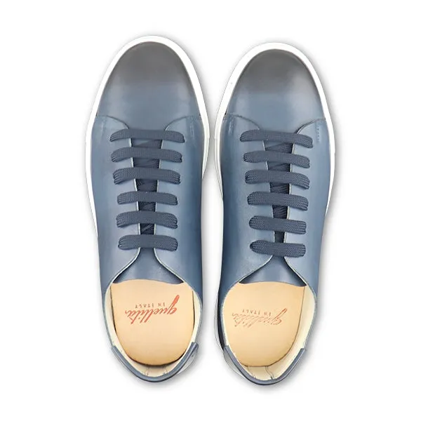 Sneakers blu in pelle