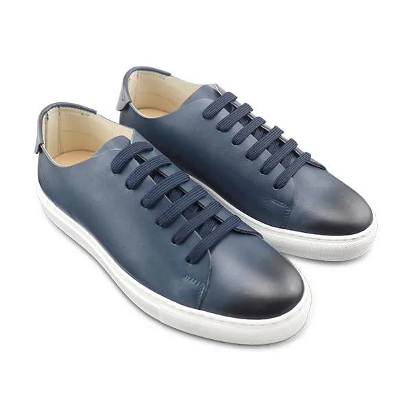 Sneakers blu in pelle
