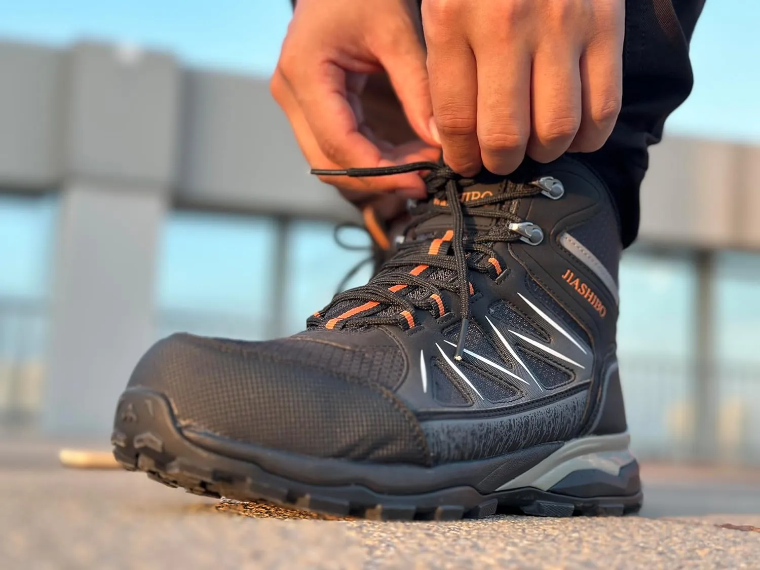 Steel Toe Work Boots for Men Non Slip Puncture Proof Safety Work Shoes for Men with Indestructible Construction Comfortable Perfect for Outdoor Work, Hiking, Construction