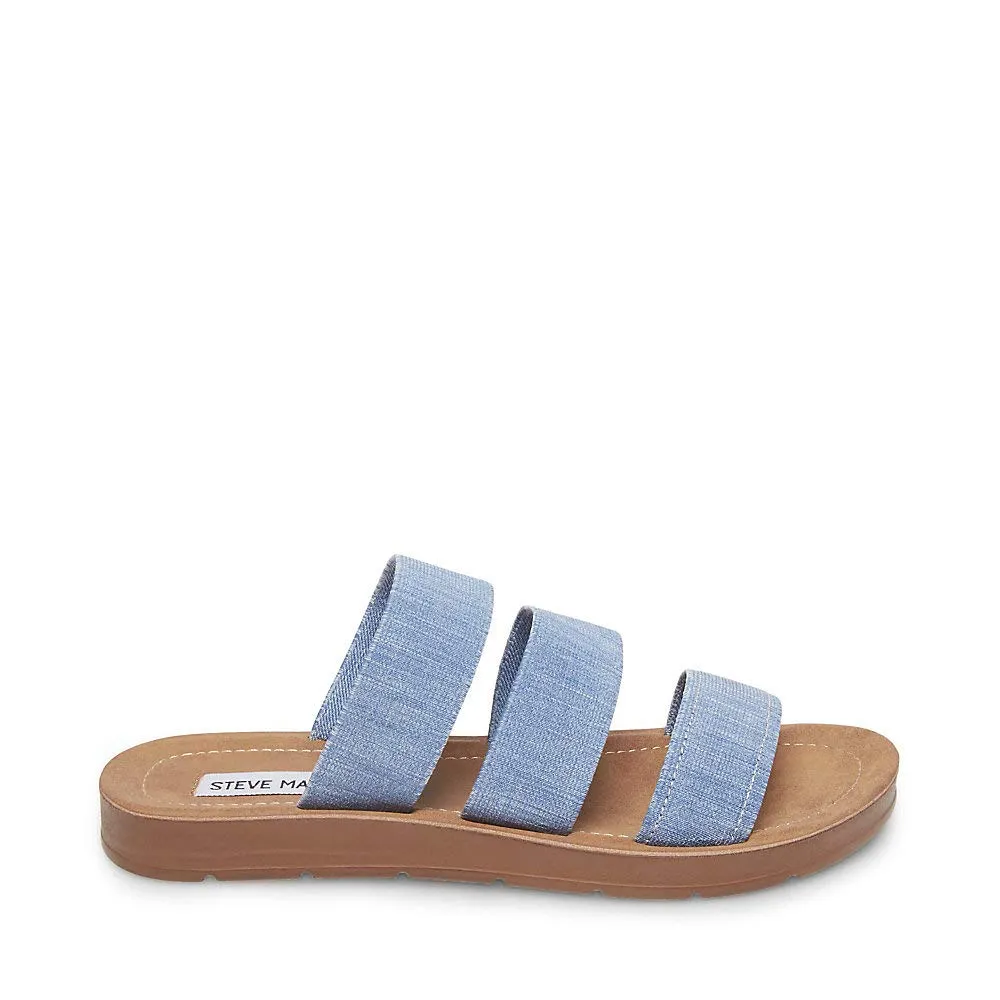 Steve Madden Pascale Sandal Denim Blue Slde Mule Slip On Sandals Flat (7)