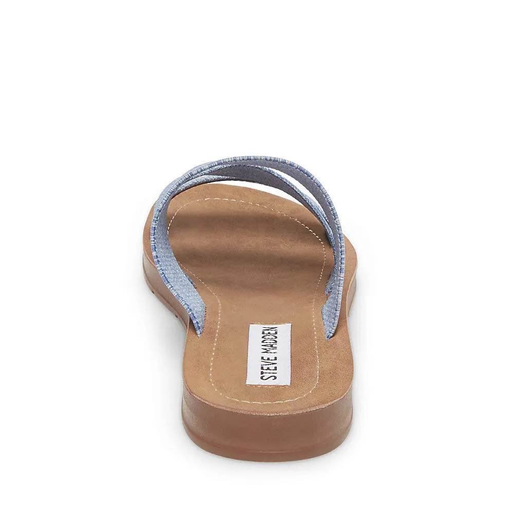 Steve Madden Pascale Sandal Denim Blue Slde Mule Slip On Sandals Flat (7)