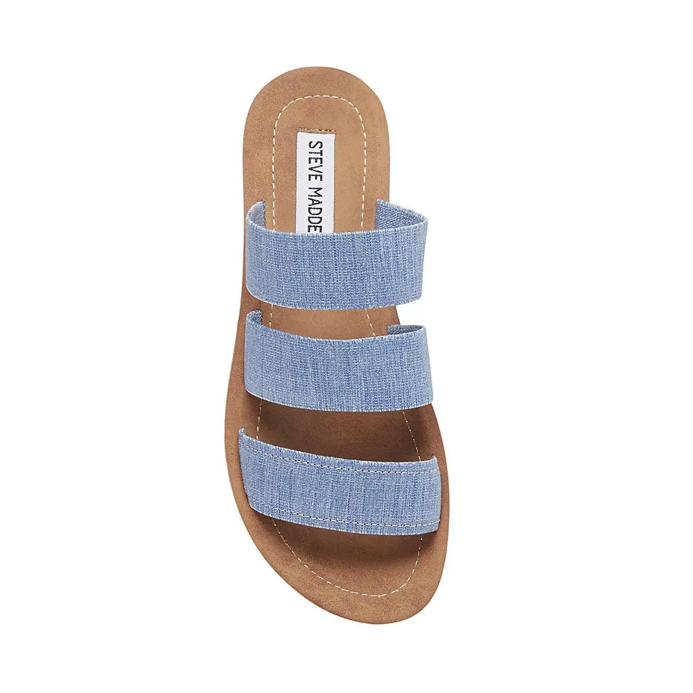 Steve Madden Pascale Sandal Denim Blue Slde Mule Slip On Sandals Flat (7)