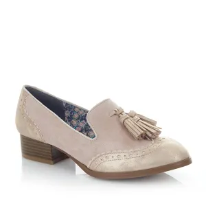 Tara Champagne Low Heel Patent Loafers by Ruby Shoo