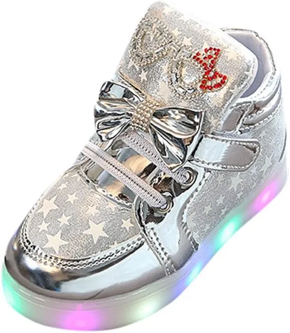 Toddler Baby Boys Girls Sneakers Fashion LED Light Luminous Comfortable Soft Bottom Slip On Running Sport Shoes