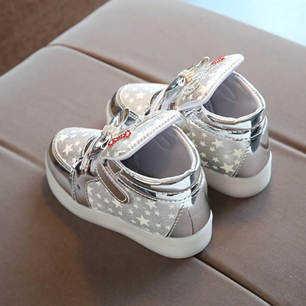 Toddler Baby Boys Girls Sneakers Fashion LED Light Luminous Comfortable Soft Bottom Slip On Running Sport Shoes