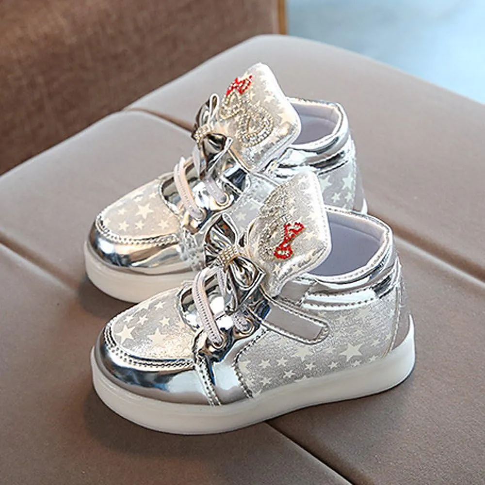 Toddler Baby Boys Girls Sneakers Fashion LED Light Luminous Comfortable Soft Bottom Slip On Running Sport Shoes