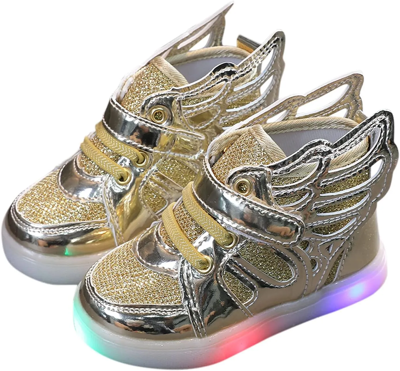 Toddler Light Up Shoes Kids High Top Walking Shoes Boys Girls LED Casual Sneakers Slip On Running Tennis Shoes