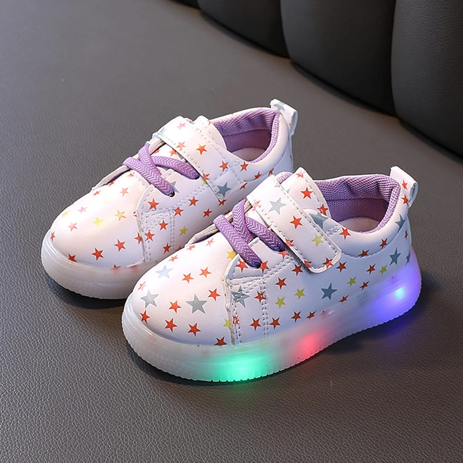 Toddler Light Up Shoes Slip On LED Sports Shoes Casual Shoes Breathable Baby Children Kids Low Top Casual Sneaker