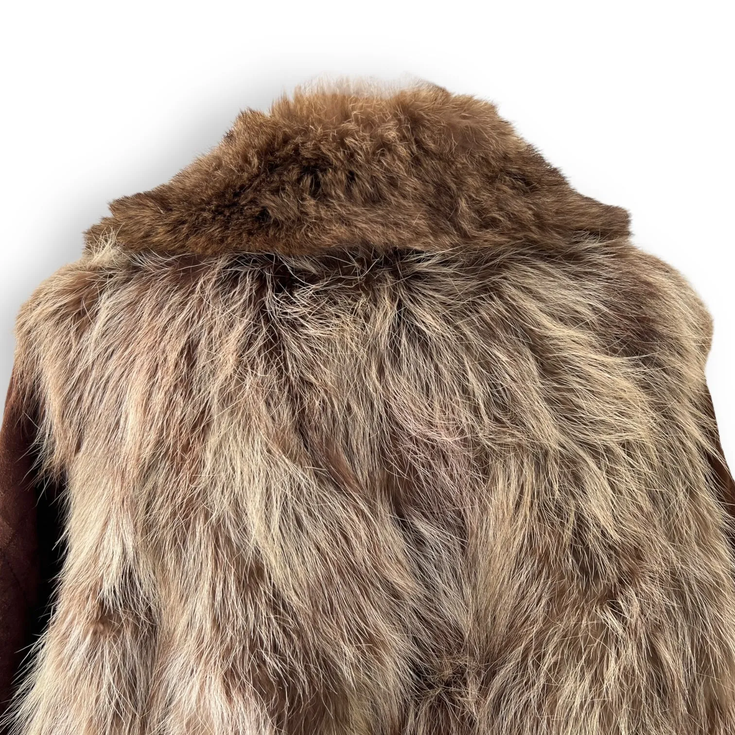 Vintage Fur Coat with Suede Sleeves