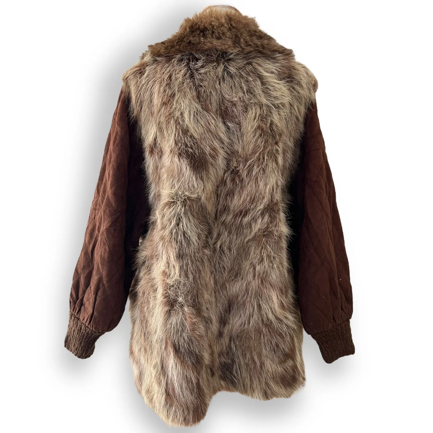 Vintage Fur Coat with Suede Sleeves