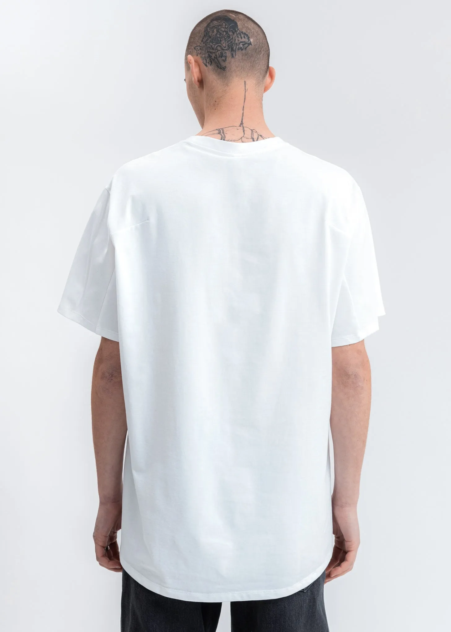 White Chain Fringe Embroidery T-Shirt