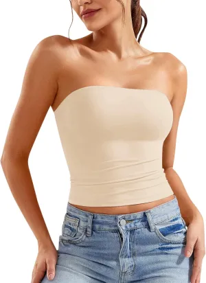 Women Y2K Backless Strapless Tube Tops Bandeau Sleeveless Tank Tops 2025 Summer Clothes Going Out