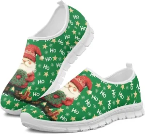 Women's Christmas Sneaker Flat Soft Casual Low-Top Tennis Shoes Slip-On Lightweight Non-Slip Breathable Mesh Outdoor Sport Running Sneaker for Ladies US 5.5-11.5