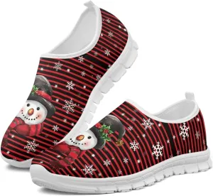 Women's Christmas Sneaker Flat Soft Casual Low-Top Tennis Shoes Slip-On Lightweight Non-Slip Breathable Mesh Outdoor Sport Running Sneaker for Ladies US 5.5-11.5
