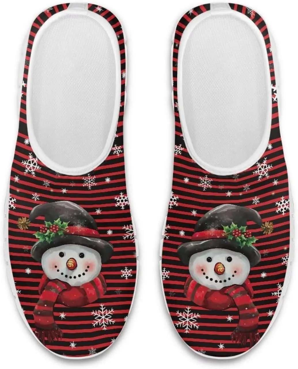 Women's Christmas Sneaker Flat Soft Casual Low-Top Tennis Shoes Slip-On Lightweight Non-Slip Breathable Mesh Outdoor Sport Running Sneaker for Ladies US 5.5-11.5
