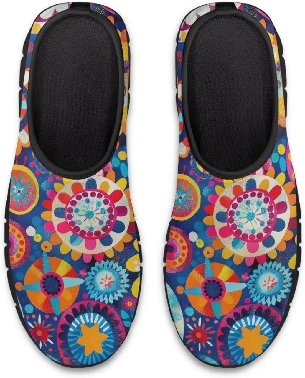 Women's Floral Print Sneaker Casual Cozy Low Top Running Shoes Lightweight Slip On Anti-Skid Workout Walking Sneaker for Teen Girls US 5.5-11.5