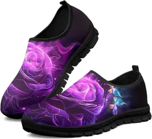 Women's Rose Sneaker Casual Low Top Lightweight Running Shoes Cozy Slip On Anti-Skid Outdoor Walking Sneaker for Ladies US 5.5-11.5