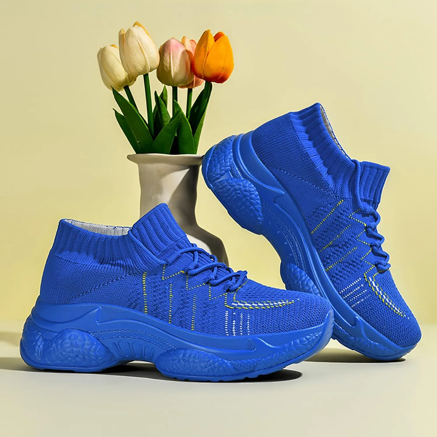 Womens Running Shoes Slip-on Walking Tennis Sneakers Lightweight Breathable Casual Soft Sole Mesh Workout Sports Shoes