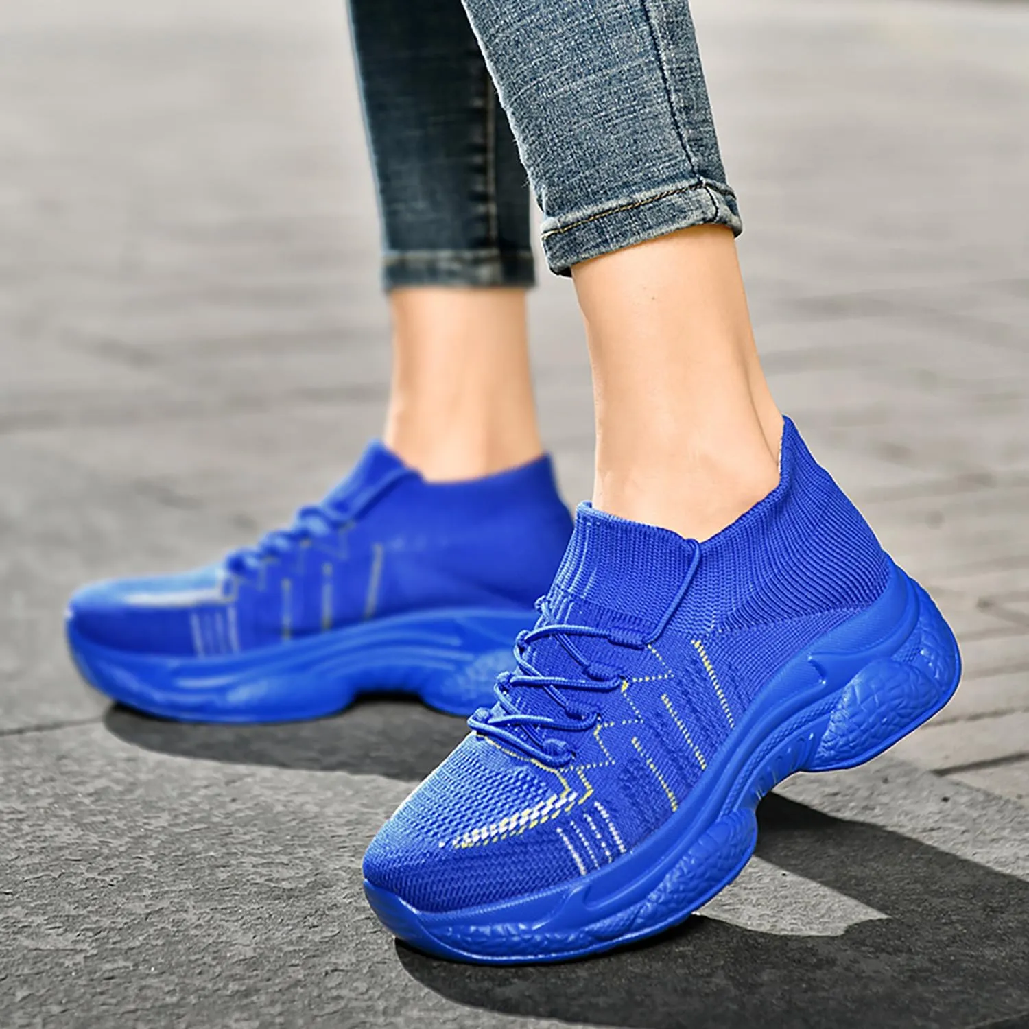 Womens Running Shoes Slip-on Walking Tennis Sneakers Lightweight Breathable Casual Soft Sole Mesh Workout Sports Shoes