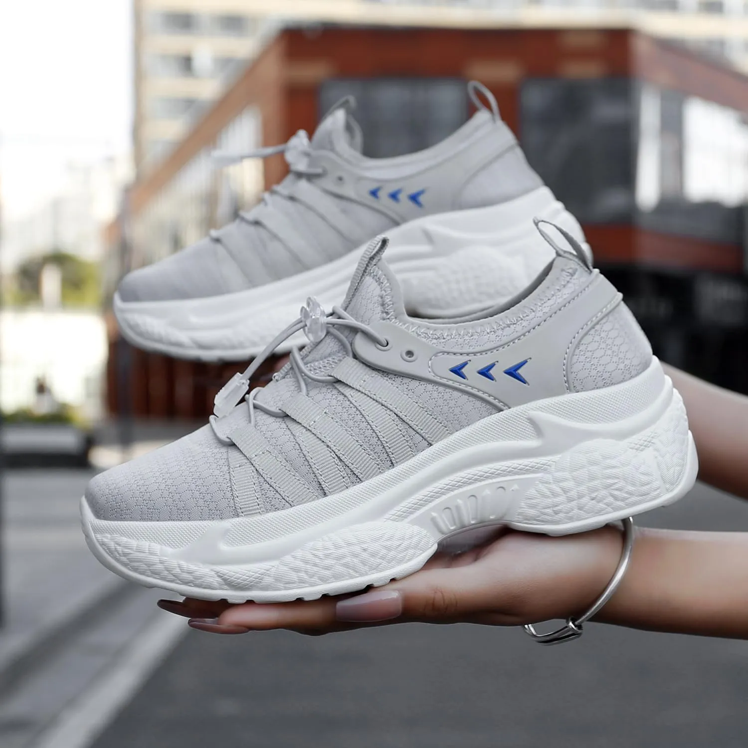 Womens Running Shoes Slip-on Walking Tennis Sneakers Lightweight Breathable Casual Soft Sole Mesh Workout Sports Shoes
