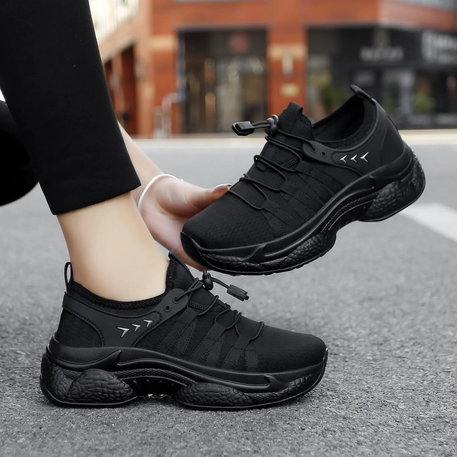 Womens Running Shoes Slip-on Walking Tennis Sneakers Lightweight Breathable Casual Soft Sole Mesh Workout Sports Shoes
