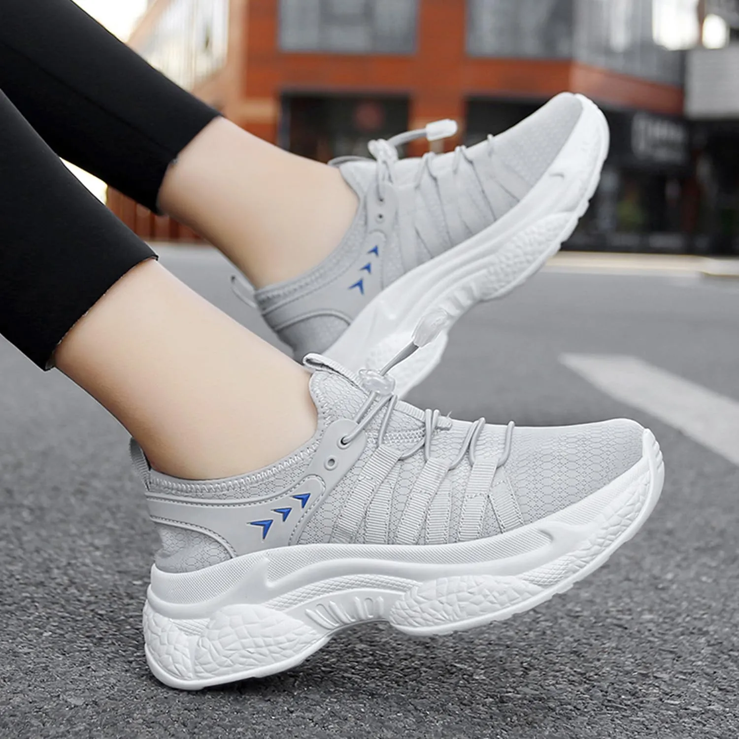 Womens Running Shoes Slip-on Walking Tennis Sneakers Lightweight Breathable Casual Soft Sole Mesh Workout Sports Shoes