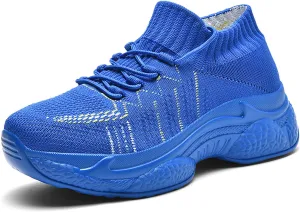 Womens Running Shoes Slip-on Walking Tennis Sneakers Lightweight Breathable Casual Soft Sole Mesh Workout Sports Shoes
