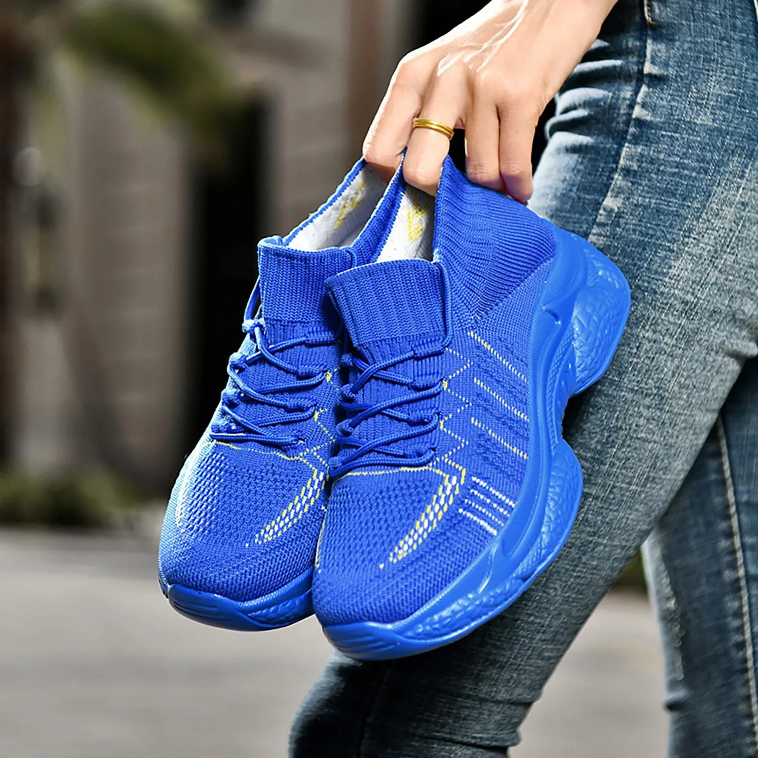 Womens Running Shoes Slip-on Walking Tennis Sneakers Lightweight Breathable Casual Soft Sole Mesh Workout Sports Shoes