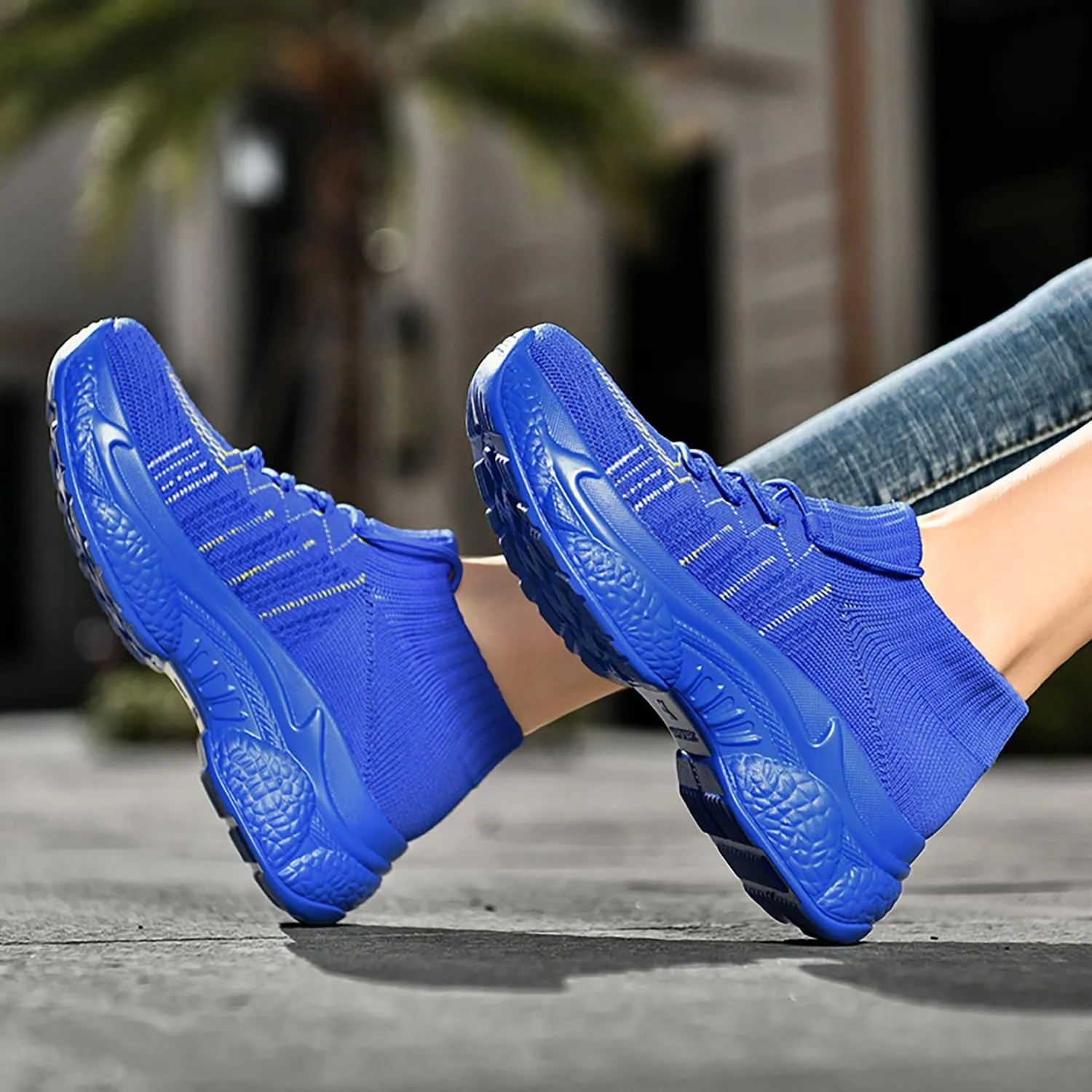 Womens Running Shoes Slip-on Walking Tennis Sneakers Lightweight Breathable Casual Soft Sole Mesh Workout Sports Shoes