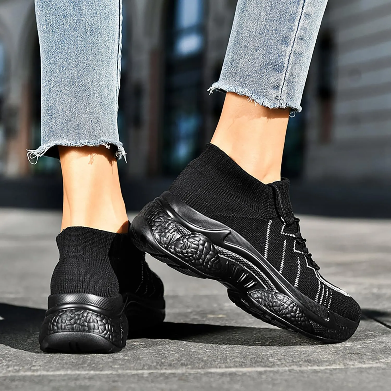 Womens Running Shoes Slip-on Walking Tennis Sneakers Lightweight Breathable Casual Soft Sole Mesh Workout Sports Shoes