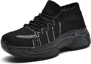 Womens Running Shoes Slip-on Walking Tennis Sneakers Lightweight Breathable Casual Soft Sole Mesh Workout Sports Shoes