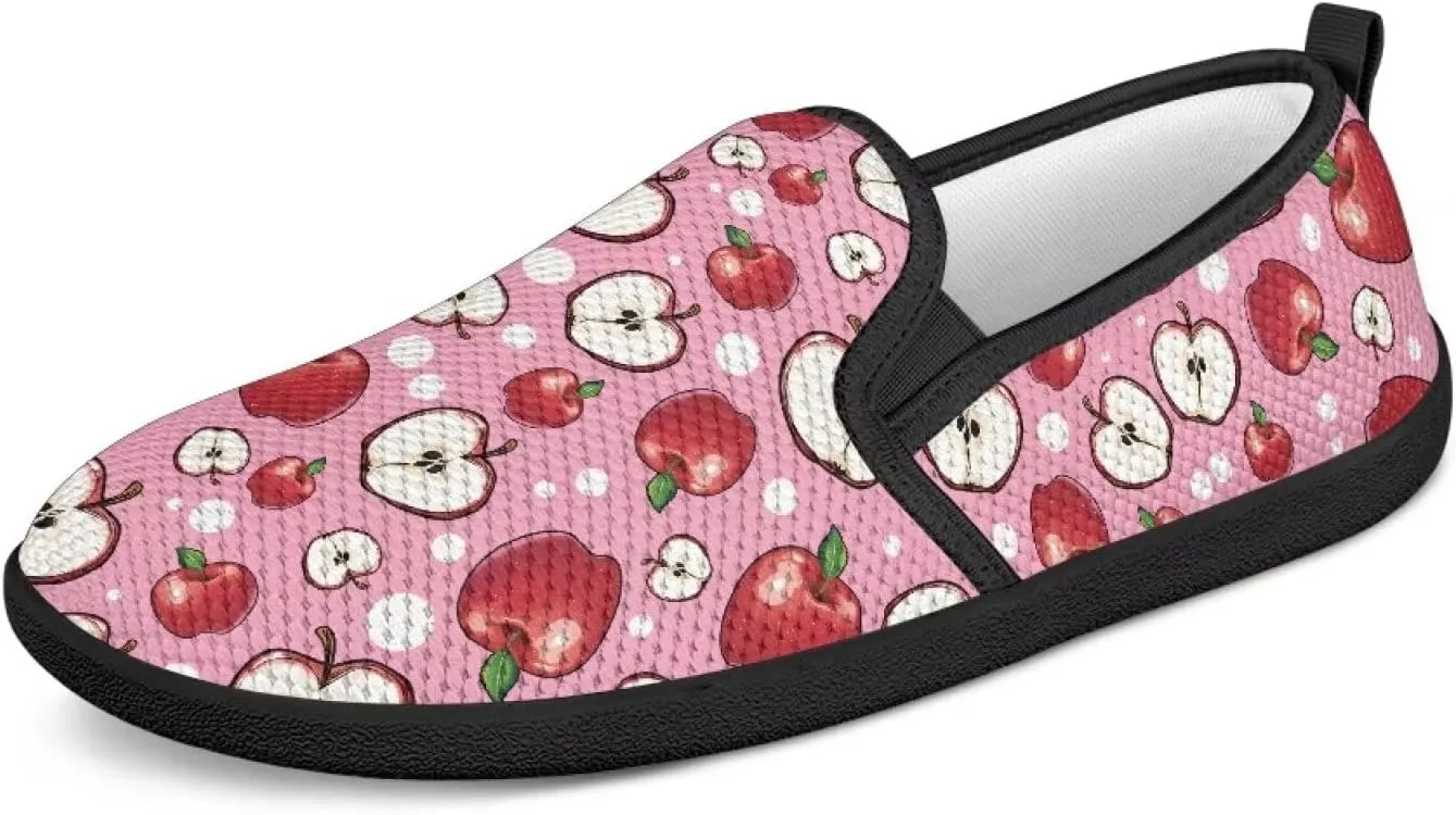 Women's Slip On Flat Sneakers Casual Loafers Mesh Art Pattern Comfort Soft Walking Shoes for Women Daily Travel Shoes US Size 6-11