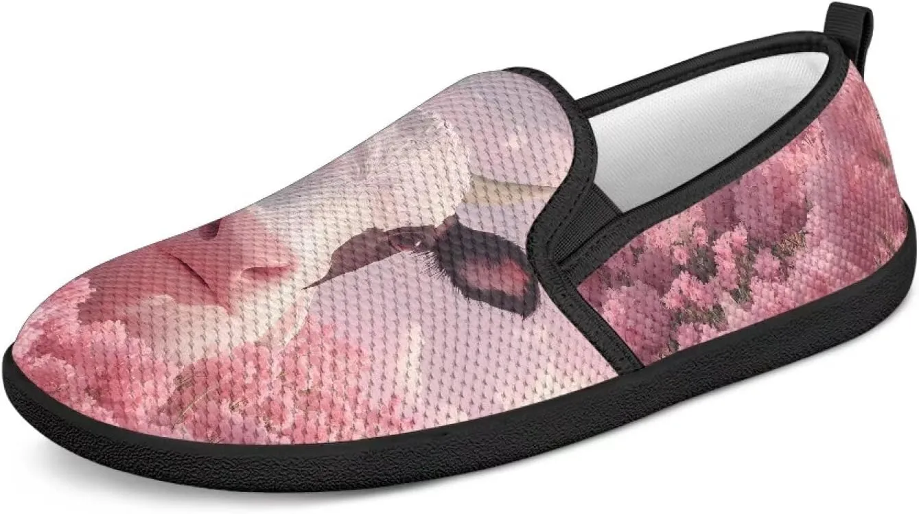 Women's Slip On Flat Sneakers Casual Loafers Mesh Art Pattern Comfort Soft Walking Shoes for Women Daily Travel Shoes US Size 6-11