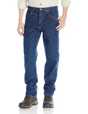 Wrangler Men's Rugged Wear Relaxed Fit Jean, Dark Stonewash, 36x32