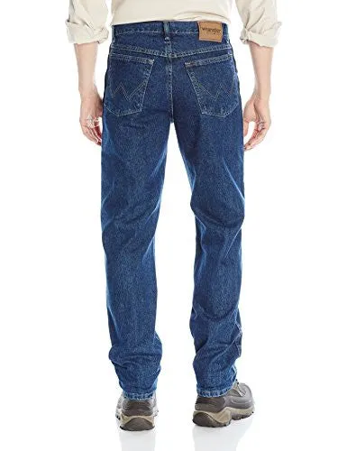 Wrangler Men's Rugged Wear Relaxed Fit Jean, Dark Stonewash, 36x32