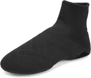 YKXLM Women Standard Practice Social Dance Sneaker Beginner Dance Practice Shoes for Women Low Heel Ballroom,Black,1" Heel,7.5 US