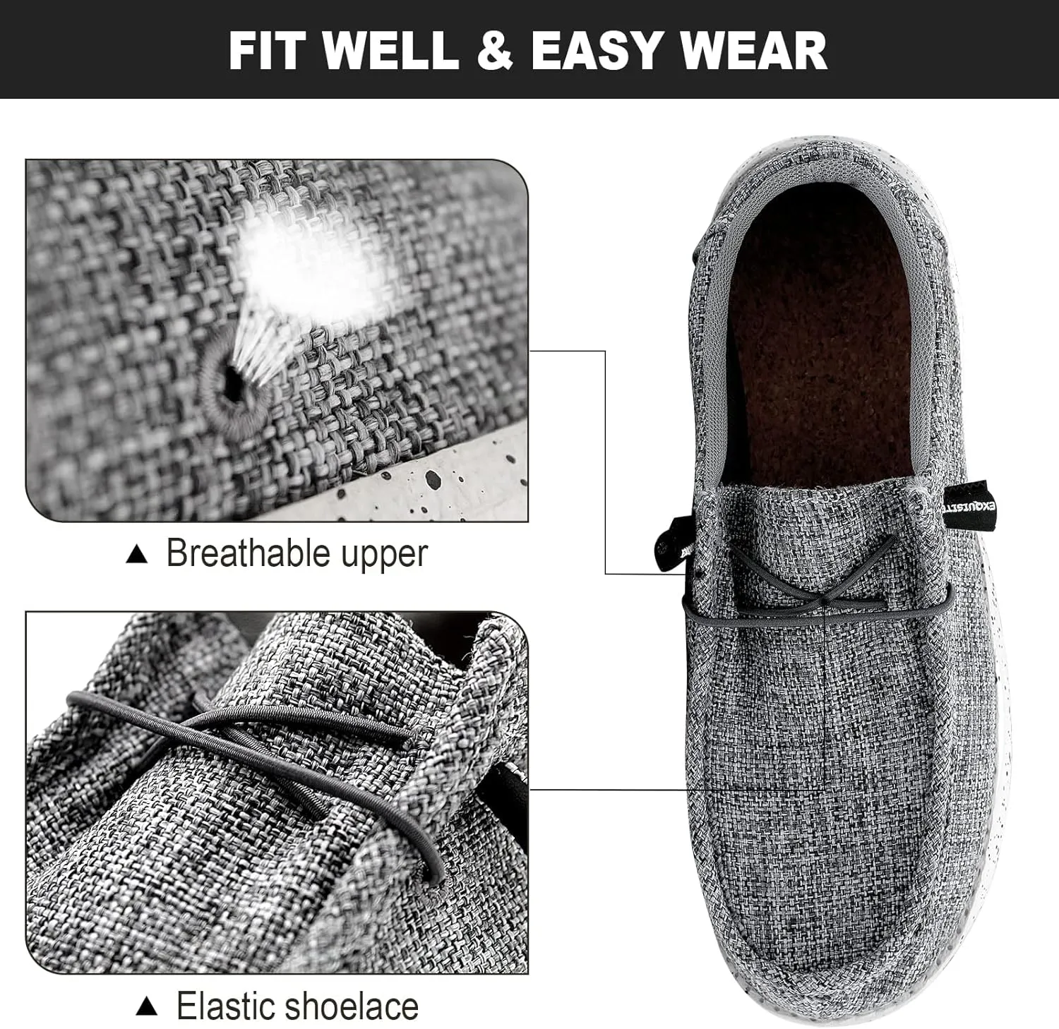 YONGJIA Men's Wally Lace Up Loafers Canvas Slip-on Comfortable Light-Weight Walking Driving Shoes