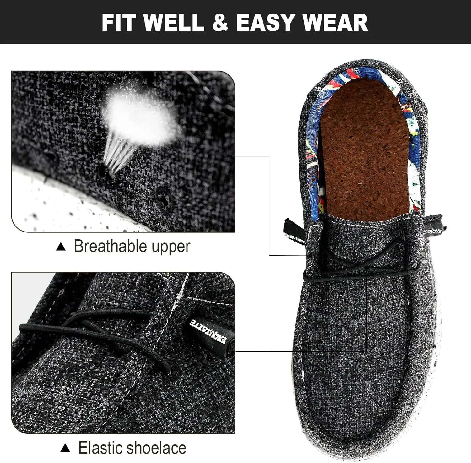 YONGJIA Men's Wally Lace Up Loafers Canvas Slip-on Comfortable Light-Weight Walking Driving Shoes